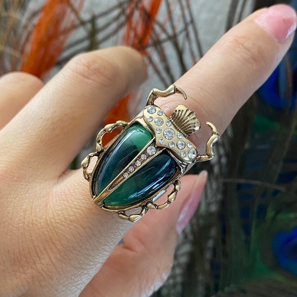 Vintage beetle Scarab bug Beetle open adjustable Ring - Picture 2 of 8